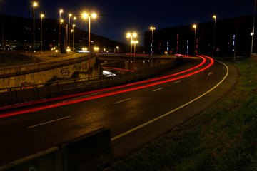 Fototapeta na wymiar Urban road at ninght