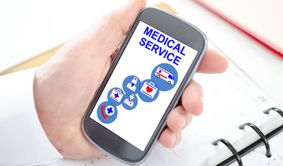 Medical service concept on a smartphone