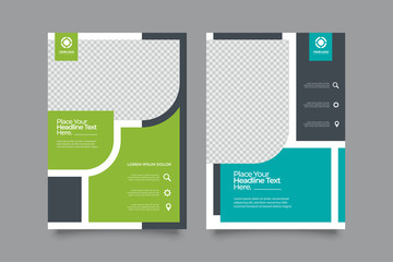 Medical or health care flyer template with minimal geometric design. Modern abstract background for Brochure, Placard, Poster, Flyer, Banner etc. Vector flyer template.