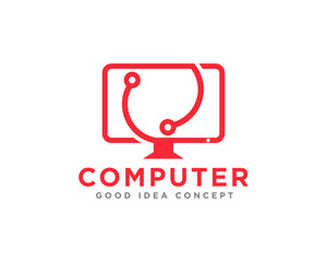 Computer Technology Logo Icon Design Vector