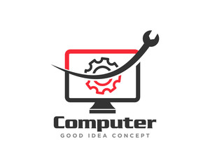 Computer Technology Logo Icon Design Vector