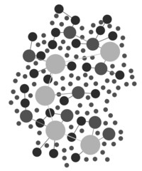 Deutschlandkarte mit Netzwerk aus Kreisen und Verbindungen