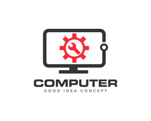Computer Technology Logo Icon Design Vector