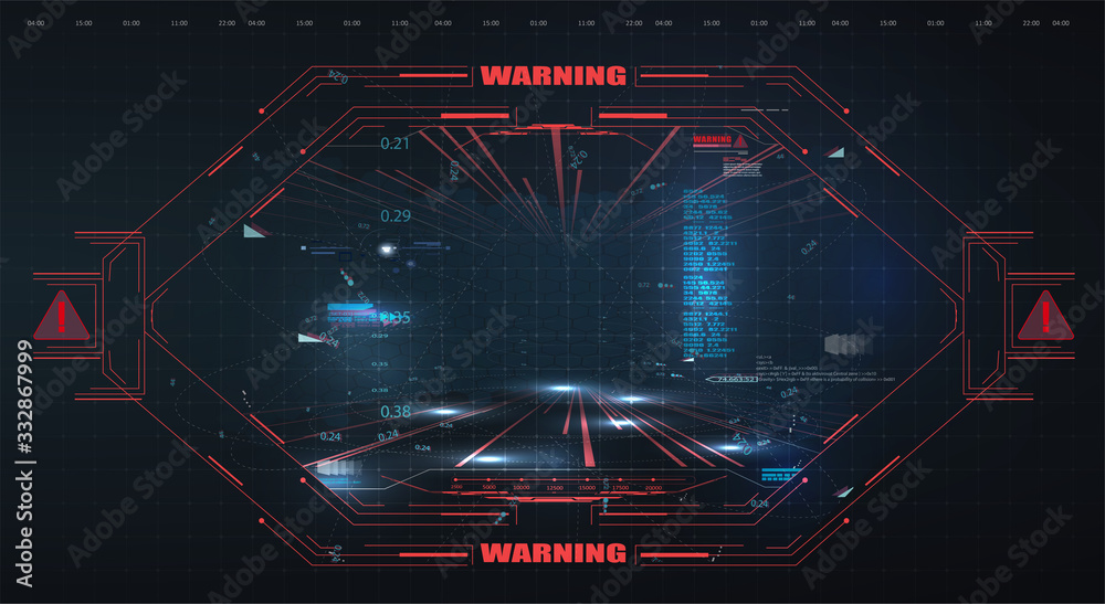 Aufkleber virtual reality. futuristic vr head-up display design. sci-fi helmet hud, gui,ui. futuristic display