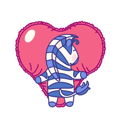 vector flat striped baby zebra. cute animal