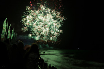 Celebratory fireworks in Zelenogradsk, Kaliningrad region, Russia