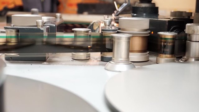 A synchronize for film assembly processing.Film Movie production tools.Audio video industrial film synchronizer for movie post production .
