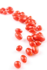 fresh goji berries isolated on a white background