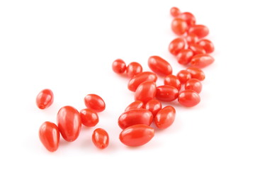 fresh goji berries isolated on a white background