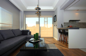 Modern Open Kitchen Design and Patio Furniture