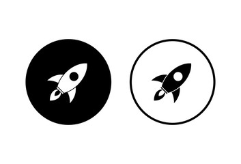 Rocket vector icons set on white background. Start Up Concept Symbol. Startup icon