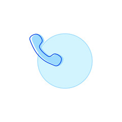 Handset blue icon on circle vector illustration