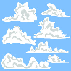 Clouds set on blue background vector illustration hand draw design