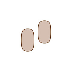 two kibbles on white background