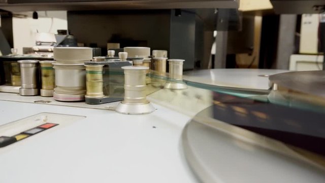 A synchronize for film assembly processing.Film Movie production tools.Audio video industrial film synchronizer for movie post production .