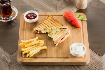 Pita bread in basket Turkish kitchen sandwich