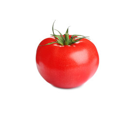 Fresh ripe organic tomato isolated on white