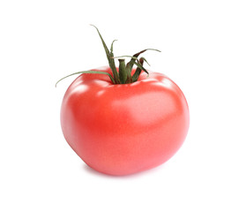 Fresh ripe organic tomato isolated on white