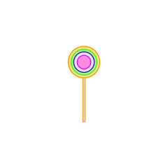 sugar lollipop on white background