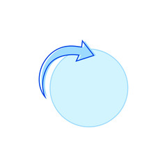 Arrow blue icon on circle vector illustration