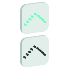  Flat up square background Icon in isometric style