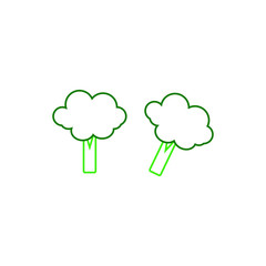 pieces of broccoli on white background