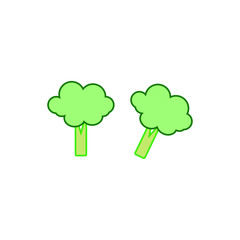 pieces of broccoli on white background