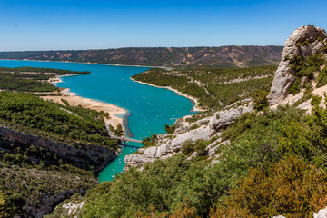 Fototapeta na wymiar Verdon Gorge and blue river, Provence, France