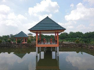 chinese pavilion on the lake