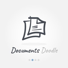 Document doodle vector icon design with black color