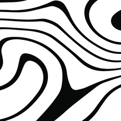 Abstract rippled or black lines pattern with wavy vibrant facture on white background and texture. Liquify lines 3D effect. Vector illustration. EPS 10. Creative graphic design. 