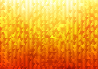 Abstract background geometric triangle shapes pattern vibrant orange color gradient and light rays.