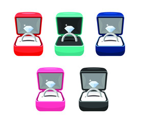 Set of golden diamond rings in boxes