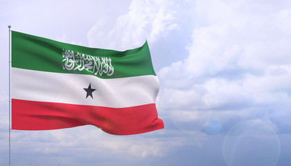 Waving flags of the world - flag of Somaliland. 3D illustration.