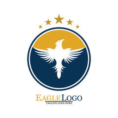 Falcon Eagle Bird Logo Template Vector Icon