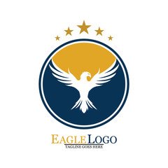 Falcon Eagle Bird Logo Template Vector Icon
