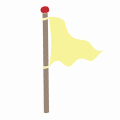 White flag vector design. digital hand drawn style. grain texture