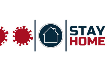Self quarantine and and social distancing concept. Stay home. COVID-19 coronavirus. Template for background, banner, poster with text inscription. Vector EPS10 illustration.