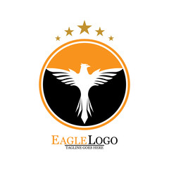 Obraz premium Falcon Eagle Bird Logo Template Vector Icon