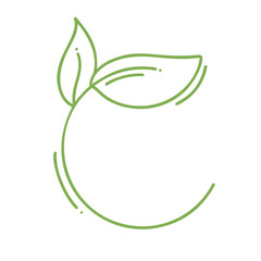 Hand drawn round minimalistic frame with branch line. Vector floral design elements for invitation, logo, greeting card, scrapbooking, poster with place for text. Vintage decor