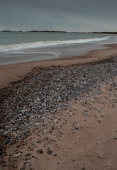 beach, pebbles  and sea