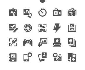 Photo Well-crafted Pixel Perfect Vector Solid Icons 30 2x Grid for Web Graphics and Apps. Simple Minimal Pictogram