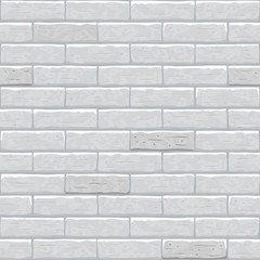 Brick wall seamless pattern background. Gray, light cartoon brick wall vector texture pattern illustration. Horizontal old seamless grey brick texture background.