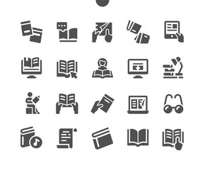 Reading Well-crafted Pixel Perfect Vector Solid Icons 30 2x Grid for Web Graphics and Apps. Simple Minimal Pictogram