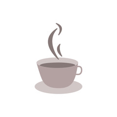 cup with steaming, hot coffee