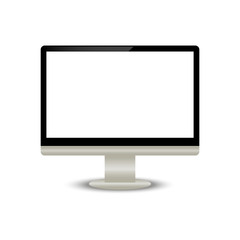 black computer monitor with stand