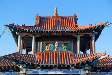 Obraz premium MORON, MONGOLIA, March 5, 2020 : Danzandarjaa Monastery is a small monastery built in 1990 after Democratic Revolution to replace the original and much larger monastery (Morongiin Khuree) 