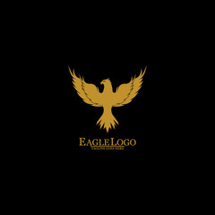 Obraz premium Golden Eagle with Black Background, Vector, Illustration