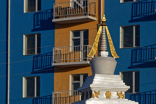 MORON, MONGOLIA, March 5, 2020 : Danzandarjaa Monastery is a small monastery built in 1990 after Democratic Revolution to replace the original and much larger monastery (Morongiin Khuree) 