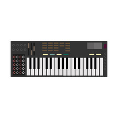 Music Synthesizer. Realistic Style Electronic Piano. Synthesizer icon vector isolated on white background for your web and mobile app design, Synthesizer logo concept